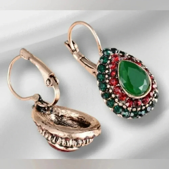 Vintage Inspired Victorian Boho Gypsy Chic Crystal Rinestone Teardrop - Picture 4 of 5